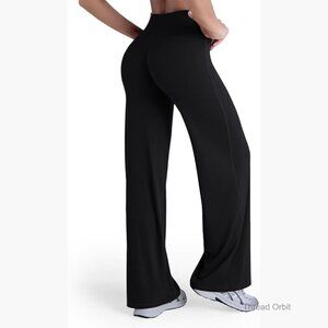 High Waist Wide Leg Yoga Pants Tummy Control Butt Lifting Workout Bottoms